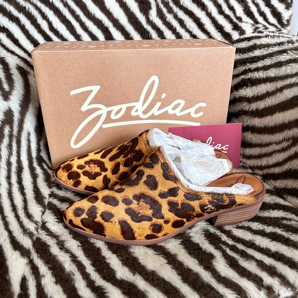 Zodiac leather shoes heels animal print